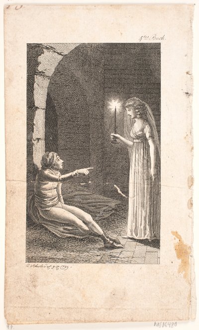 Illustration med fængselscene af Georg Christian Schule