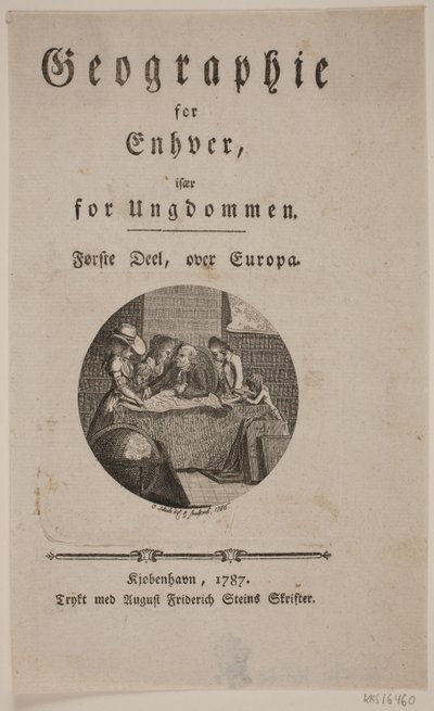 Titelblad med vignet til "Geographie for Enhver" af Georg Christian Schule