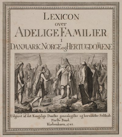 Titelblad til "Lexicon over adelige Familier i Danmark, Norge og Hertugdømmerne" af Georg Christian Schule