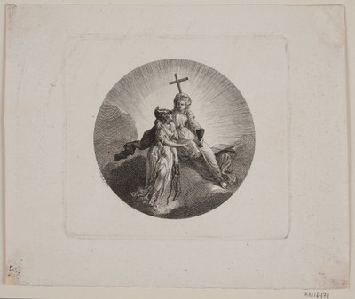 Vignette med Troen og Minerva af Georg Christian Schule