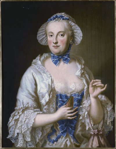 Fransk: Marie-Anne-Sophie de Saxe, princesse électrice de Bavière (1728-1797) Portræt af Maria Anna Sophia af Sachsen, kurfyrstinde af Bayern (1728-1797) af Georg Desmarees