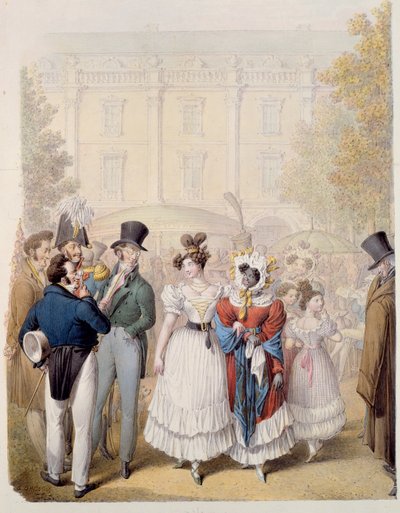 The Palais Royal, ca. 1815 (wc på papir) af Georg Emanuel Opitz