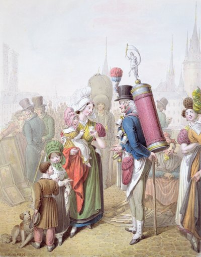 Pont Notre-Dame, ca. 1810 (wc på papir) af Georg Emanuel Opitz