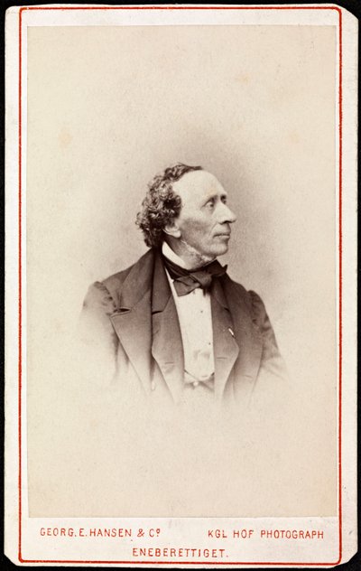 Portræt af HC Andersen (1805-1875), af Hansen, Georg Emil (1833-1891). Foto, c. 1871. Privat Samling af Georg Emil Hansen