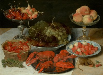 Stilleben med frugt og krebs af Georg Flegel