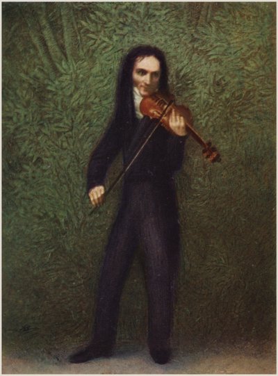 Portræt af Niccolo Paganini af Georg Friedrich Kersting