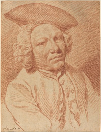 Portræt af en mand i en tricorn hat af Georg Friedrich Schmidt