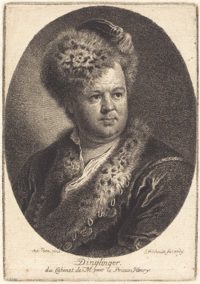Johann Melchior Dinglinger af Georg Friedrich Schmidt after Antoine Pesne