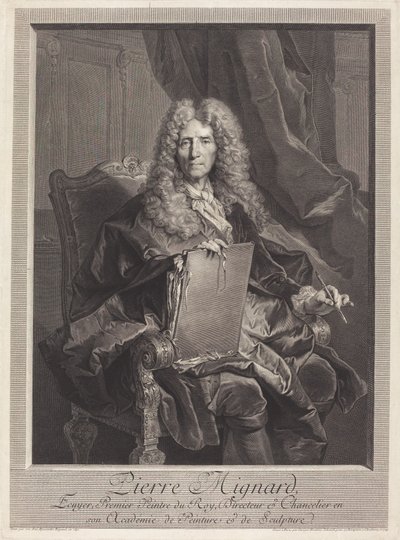 Pierre Mignard af Georg Friedrich Schmidt after Hyacinthe Rigaud