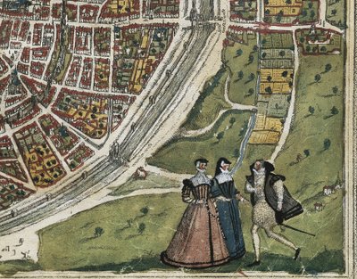 BRAUN, George (1541-1622). ORTELIUS, Abraham (1527-1598). HOGENBERG, Franz (1535-1590). Civitatis Orbis Terrarum (Theatrum orbis terrarum). 1572-1617. Paris (1572). Venstre nederste detalje. Bind I. Radering. SPANIEN. CASTILIEN OG LEON. Salamanca. Salamanc af Georg Hogenberg Franz (1535 90) & Ortelius Abraham (1527 98) Braun