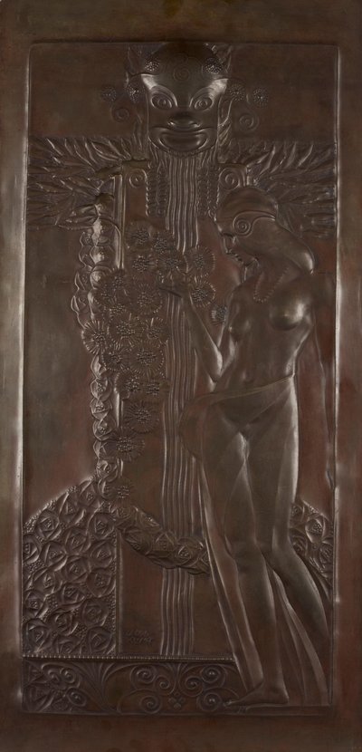 Nymfe og satyr af Georg Klimt