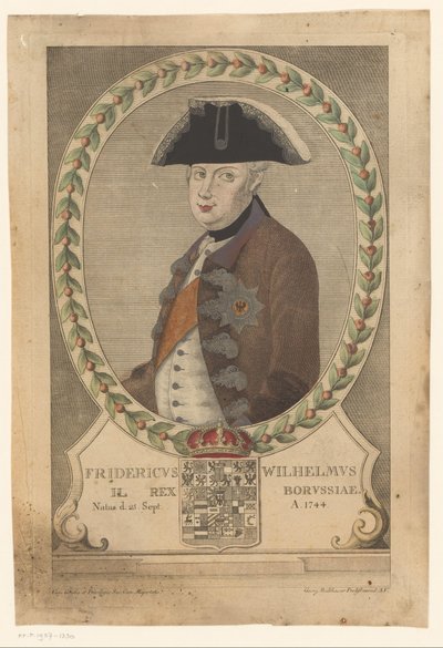 Portræt af Frederik Vilhelm II, konge af Preussen af Georg Mathäus Probst