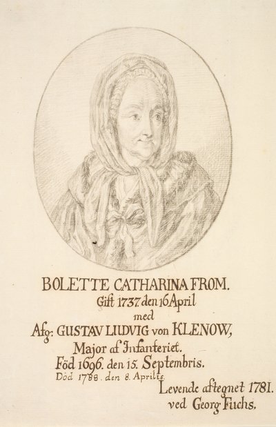 Portræt af Bolette Catharina From af Georg Mathias Fuchs