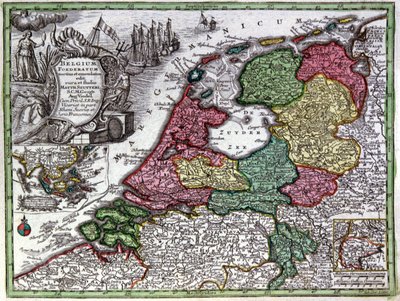 Kort over Holland af Georg Matthäus Seutter