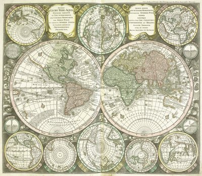 Kort over verden, 1744 af Georg Matthäus Seutter