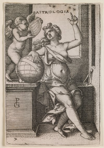 Astrologi, fra serien "De frie kunster", ca. 1541 (kobberstik) af Georg Pencz