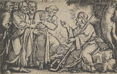 Kristus taler til disciplene, fra Historien om Kristus, 1534-35. af Georg Pencz
