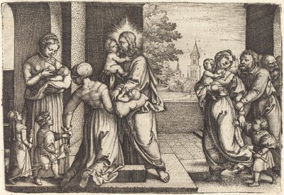 Kristus omgivet af børn af Georg Pencz