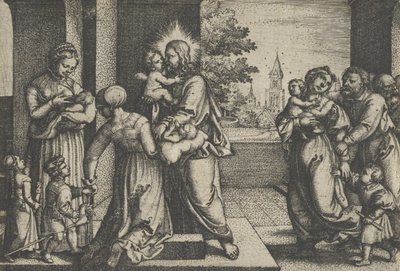 Kristus og børnene. af Georg Pencz