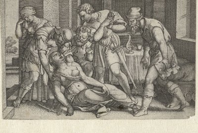 Collatinus og Brutus ved den døende Lucretia Historier fra tidlig romersk historie (serietitel) af Georg Pencz