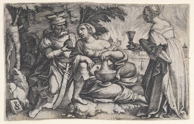 Lot og hans døtre. af Georg Pencz