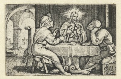 Måltid i Emmaus Life of Christ (serietitel) af Georg Pencz