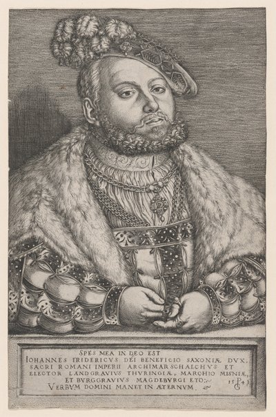 Portræt af Johann Friedrich den Storsindede, Kurfyrste af Sachsen, 1543. af Georg Pencz