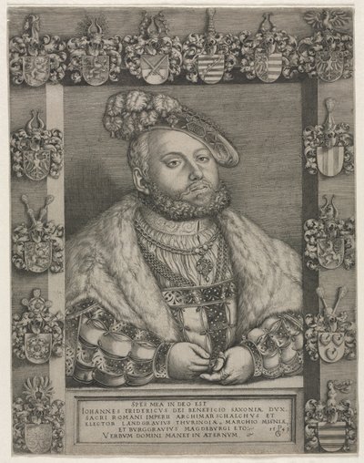 Portræt af Johann Frederik 1. „den Storsindede“, kurfyrste af Sachsen af Georg Pencz