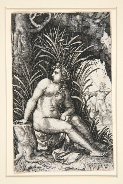Procris og Cephalus, fra serien De græske heltinder af Georg Pencz