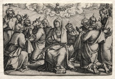 Jesu Kristi liv: Helligåndens nedstigning, ca. 1534-35. af Georg Pencz