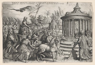 Kyskhedens triumf på kærligheden, fra Petrarkas triumfer. af Georg Pencz