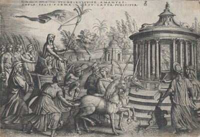 Kyskhedens triumf på kærligheden, fra Petrarkas triumfer. af Georg Pencz