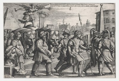 Berømmelsens triumf på kyskhed, fra Petrarkas triumfer. af Georg Pencz