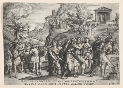 Kærlighedens triumf, fra Petrarkas triumf. af Georg Pencz