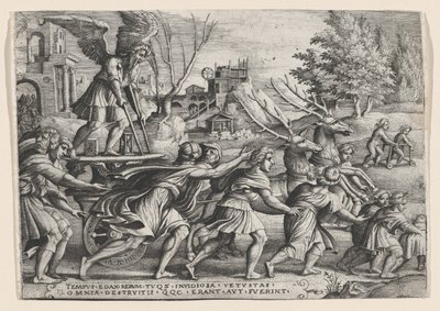 Tidens triumf på berømmelse, fra Petrarkas triumfer. af Georg Pencz