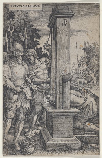 Titus Manlius, fra romerske helte, 1535. af Georg Pencz