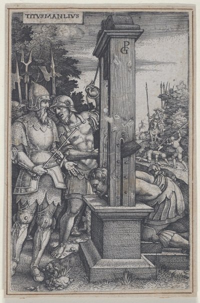 Titus Manlius, fra romerske helte, 1535. af Georg Pencz