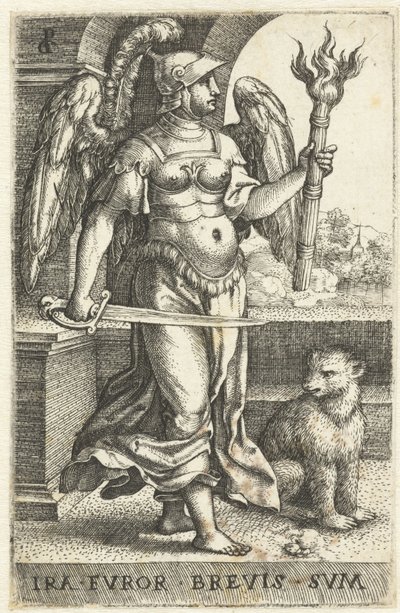 vrede (Ira) Ira fvor brevis svm (titel på objekt) Seven Deadly Sins (serietitel) af Georg Pencz