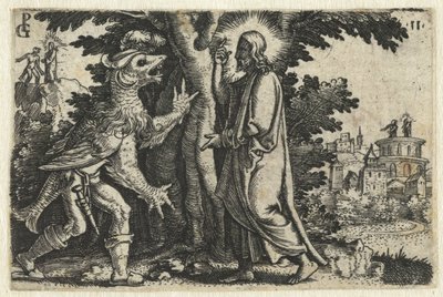 Kristi fristelse af Djævelen Life of Christ (serietitel) af Georg Pencz