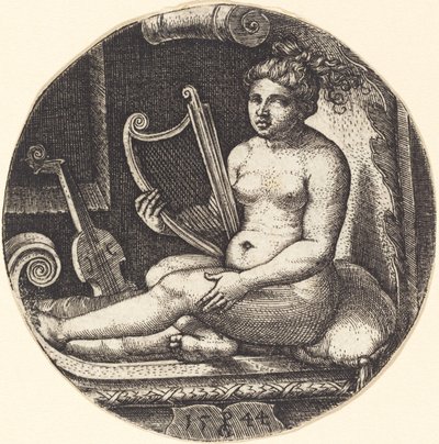 Kvinde med en harpe af Georg Pencz