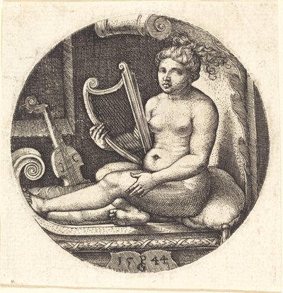 Kvinde med en harpe af Georg Pencz