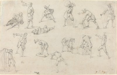 Studier af soldater i lejr af Georg Philipp Rugendas