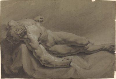En liggende nøgen mand af Georg Raphael Donner