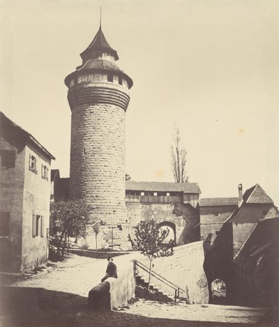 Der Runde Turm und der Festung in Nürnberg (Rundetårn og fæstning i Nürnberg),ca. 1852 (foto) af Georg Schmidt