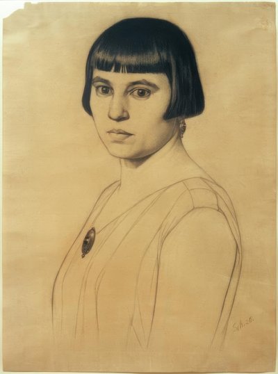 G.Scholz, portræt af Elisabeth Scholz af Georg Scholz