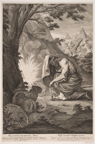 Moses ved den brændende tornebusk af Georg Vilhelm Baurenfeind