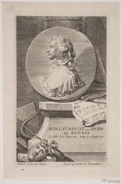 Skuespillerinden Anna Catharina von Passow af Georg Vilhelm Baurenfeind