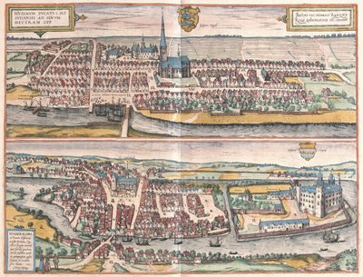 Husum, Tyskland, illustration fra af Georg Braun und Franz Hogenberg