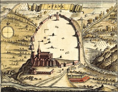 Athen, Grækenland af Georg and Hogenberg Franz (1535 90) Braun