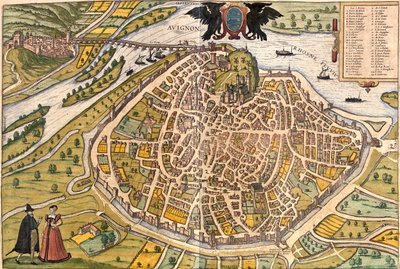Avignon, Frankrig af Georg and Hogenberg Franz (1535 90) Braun